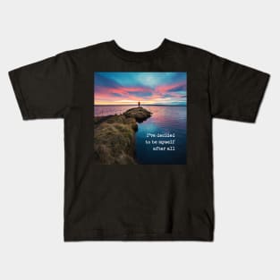 Positive Quote Motivational Gift for Women Men Sunset Ocean Kids T-Shirt